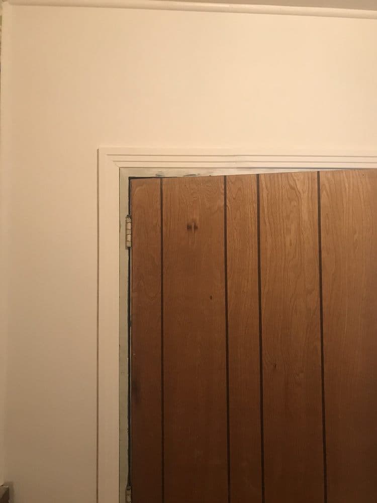 Repaired and repainted wall