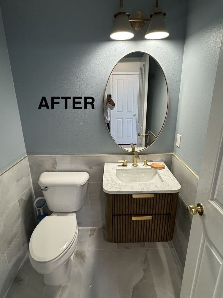 Powder room remodel, after